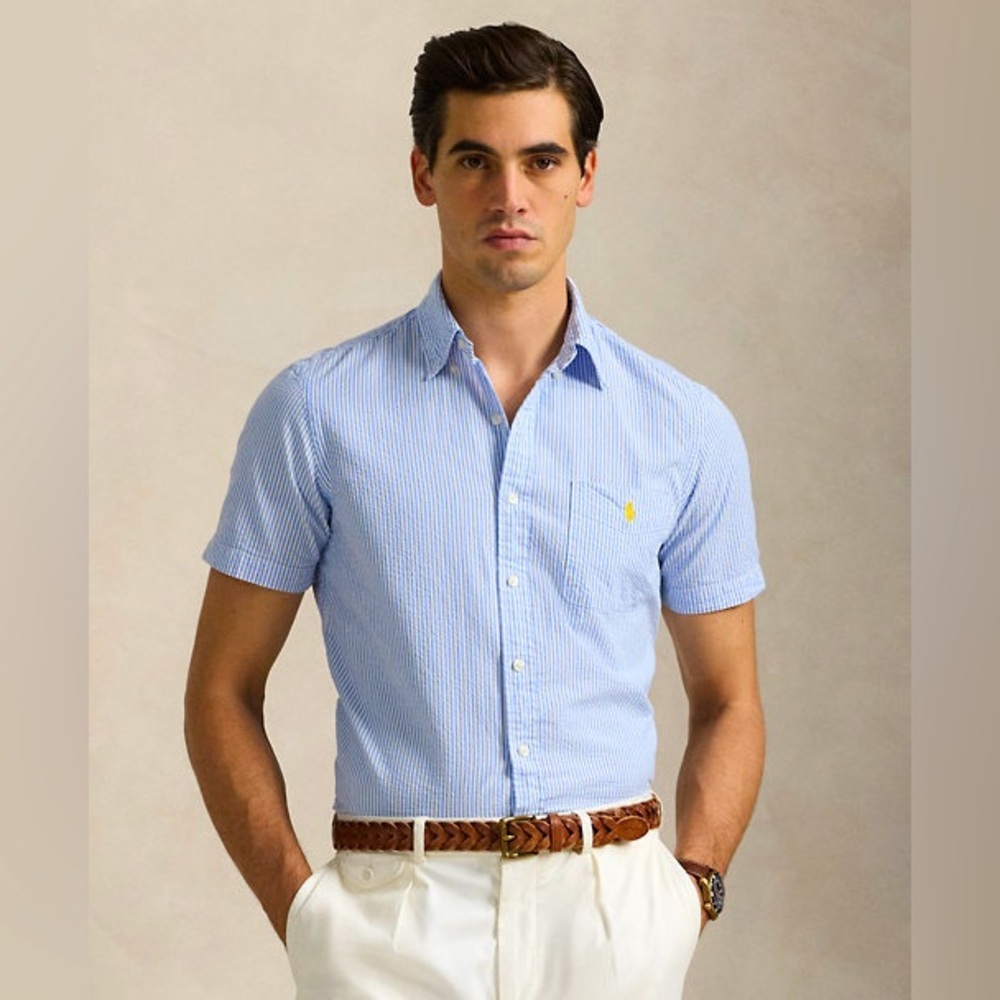 Ralph Lauren Prepster Classic Fit Seersucker Shirt Classic Fit- Men’s Large NWOT